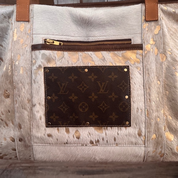 Cowhide and leather with LV Bag - Picture 1 of 5